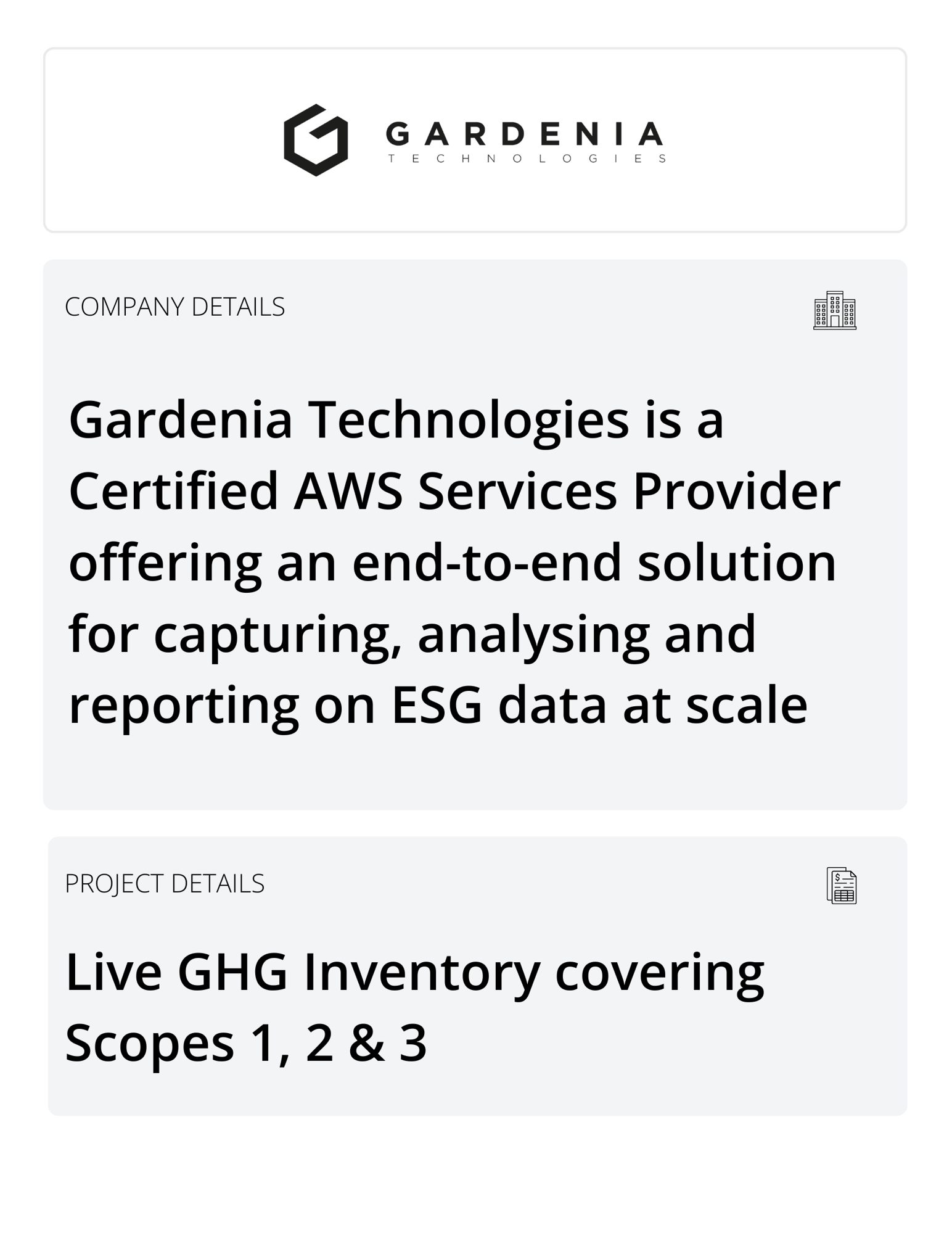 Gardenia Technologies Project Details